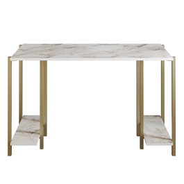 Hanah Home Mesa de estudio Blanca y Dorada